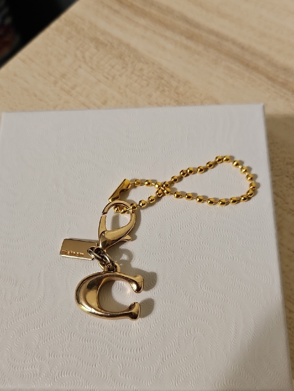 Coach EUC Gold Letter 'C' Charm Keychain Pendant